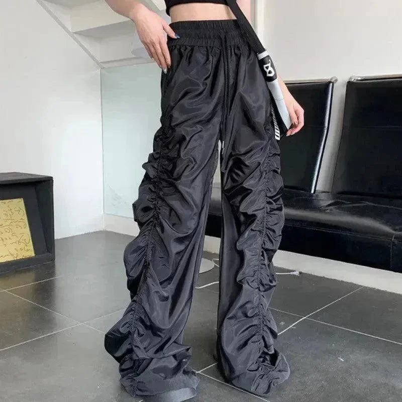 Dark Loose Mop High-waisted Trousers Women Trousers Brand Named