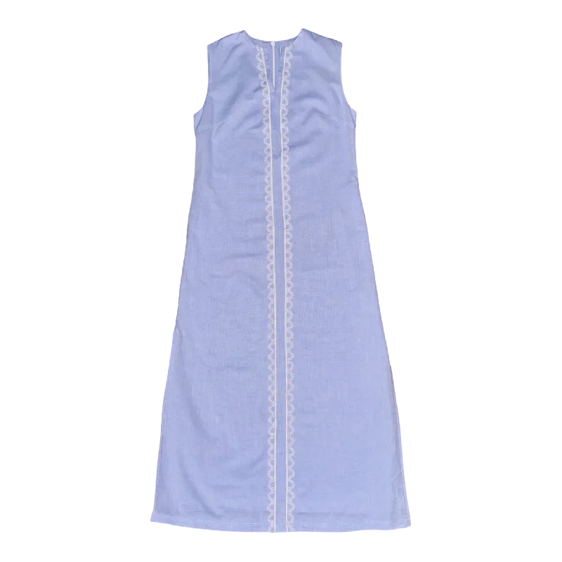 Kate Caftan Dress – Bluffton Blue Linen