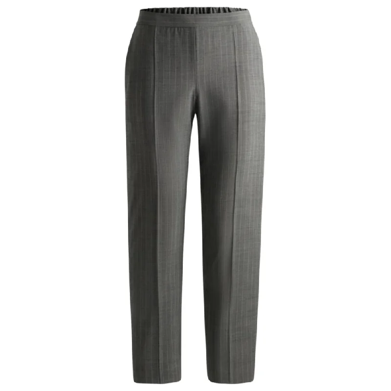 Regular-fit trousers in striped wool Trousers Palazzo Wide Leg