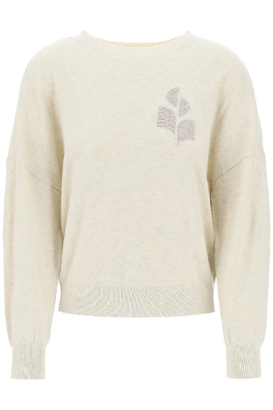 Marisans Sweater With Lurex Logo Intarsia  - Neutro Transparent Opaque Sheer