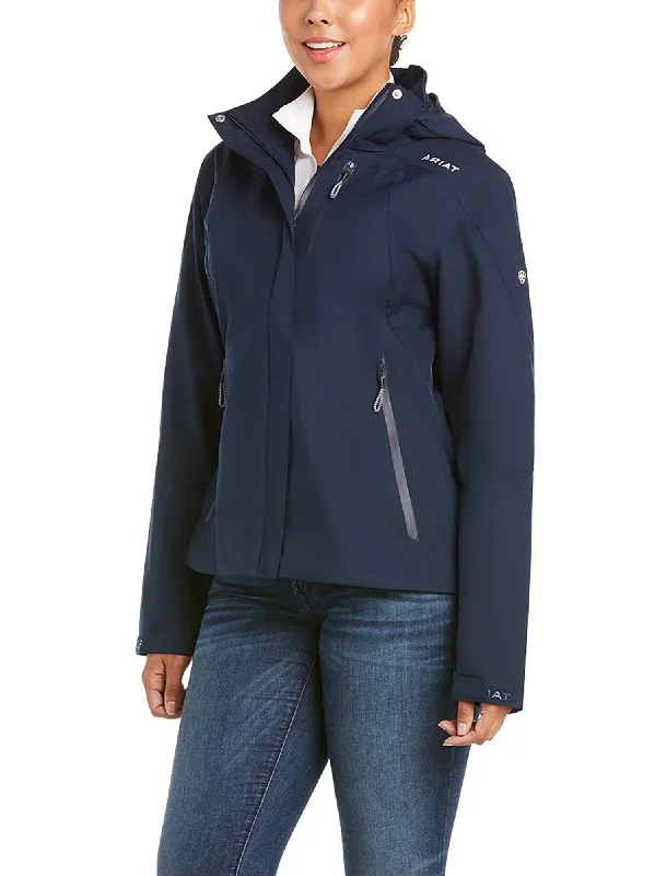 ARIAT Coastal Waterproof Jacket - Women's - Navy Knit Jacket Woven Jacket Fleece Jacket