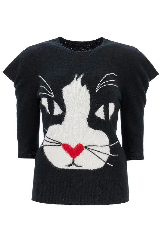 Pullover The Cat Sweater  - Black Cashmere Blend Cotton Blend Poly Blend