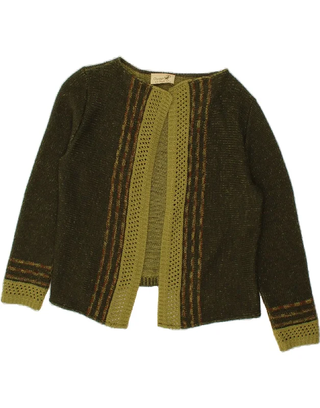 O'NEILL Womens Open Cardigan Sweater UK 18 XL Green Colourblock Jersey Fabric Tulle Fabric Batik Fabric