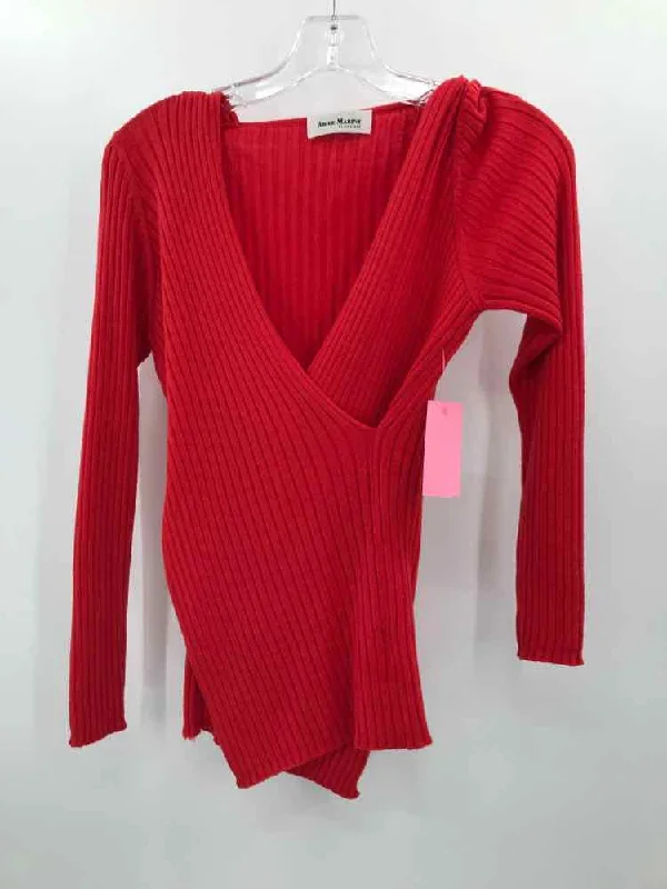 Pre-Owned Aigue Marine Red Size Medium Sweater Fleece Fabric Down Fabric Feather Fabric Pre-Owned Aigue Marine Red Size Medium Sweater Fleece Fabric Down Fabric Feather Fabric