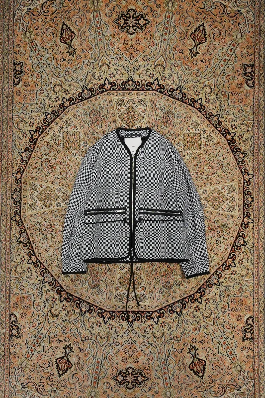 Song for the Mute FLIGHT JACKET(WARPED CHECK) Front Pockets Side Pockets Patch Pockets