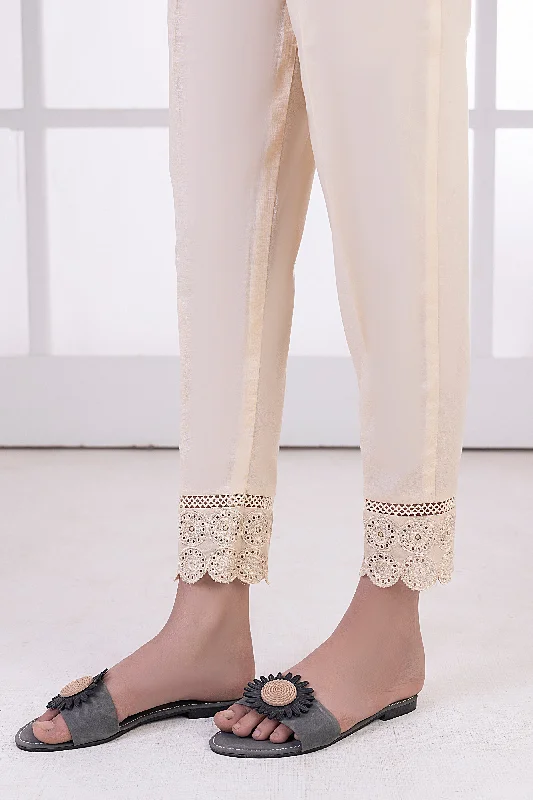 Lakhany 01 Piece Embroidered Trousers - LSM-T-3098 (BG) Trousers Harem Relaxed Fit