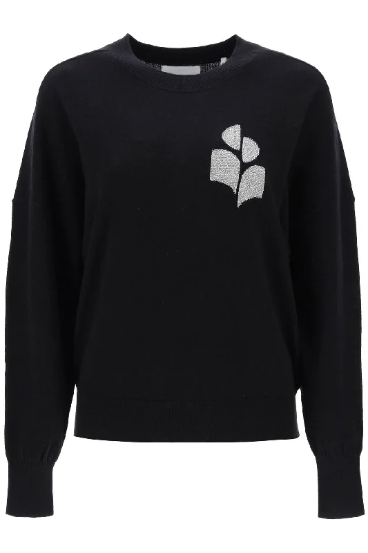 Marisans Sweater With Lurex Logo Intarsia  - Black Sweater Knitwear Pullover