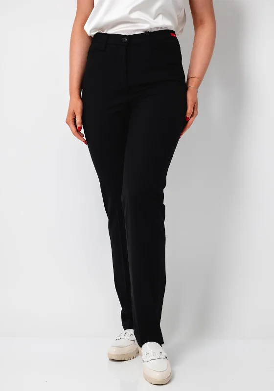 Gardeur Kayla Tailored Straight Leg Trousers, Black Trousers Fleece Cozy