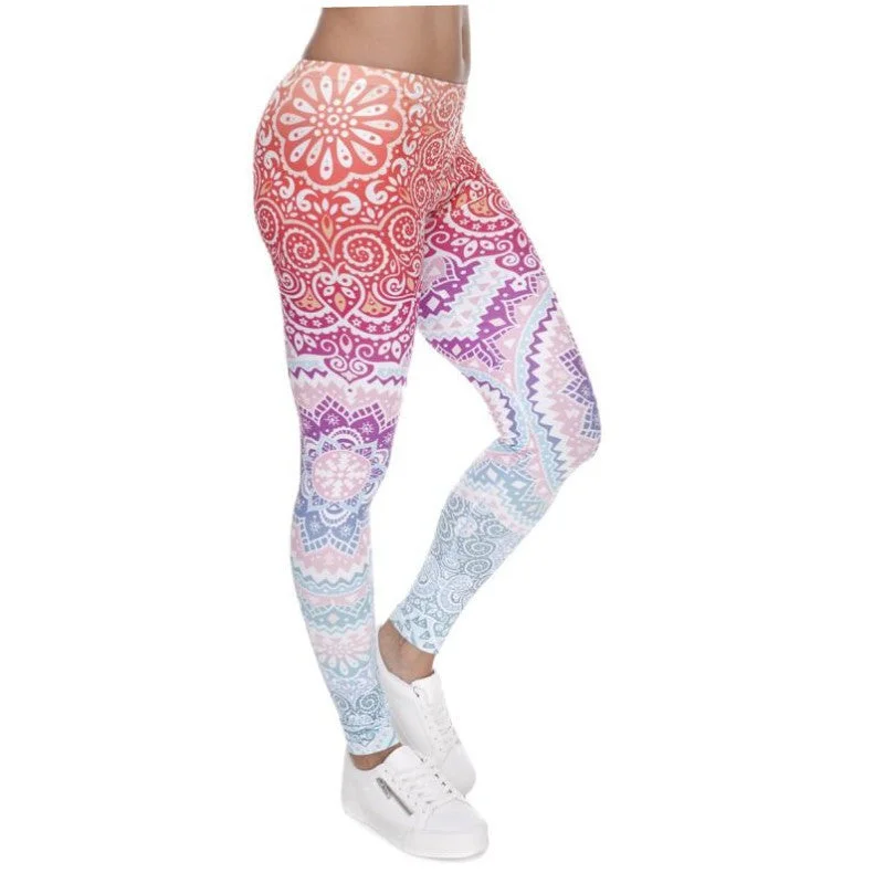 Trend 3d Aztec Ombre Women Leggings brand Legging Feminino Slimming Leggins Trousers for Women Trousers Flared Retro