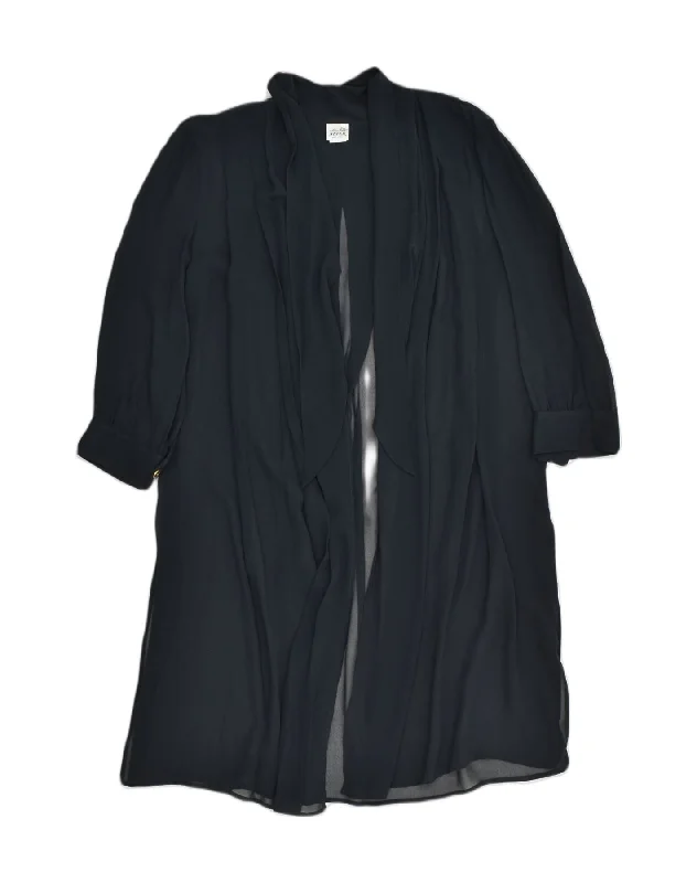 NEFER Womens See Through Longline Cardigan Top IT 47 XL Navy Blue Acetate Terry Blend Velvet Blend Canvas Blend NEFER Womens See Through Longline Cardigan Top IT 47 XL Navy Blue Acetate Terry Blend Velvet Blend Canvas Blend