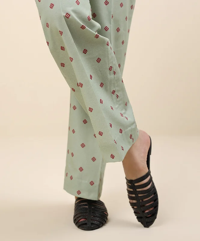 Printed Khaddar Trousers Trousers cozy comfortable