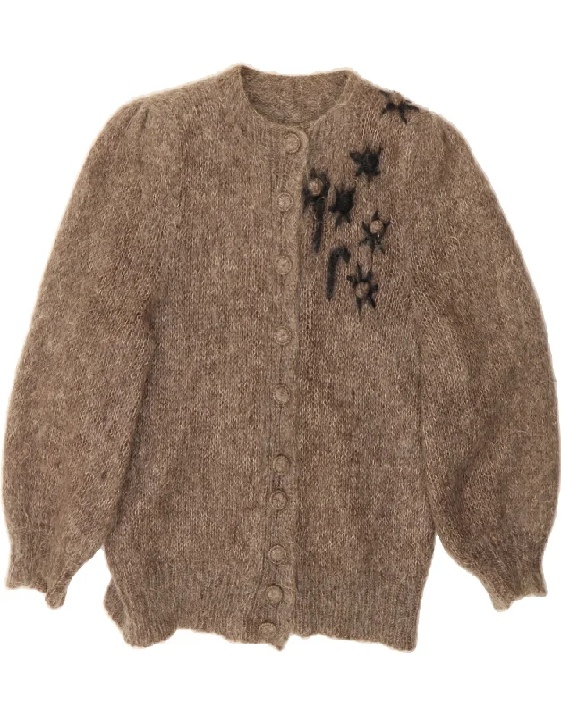 ANNI MAC Womens Cardigan Sweater UK 14 Large Brown Stylish Fashionable Trendy