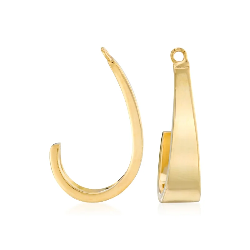 Ross-Simons 14kt Yellow Gold J-Hoop Earring Jackets Oversized Jacket Tailored Jacket Straight Jacket