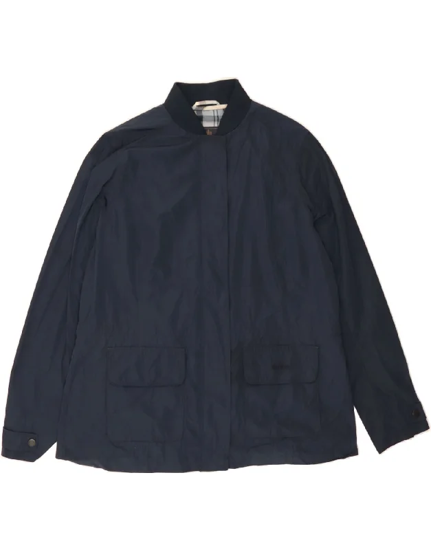 BARBOUR Womens Windbreaker Jacket UK 18 XL  Navy Blue Rayon Fabric Velvet Fabric Corduroy Fabric