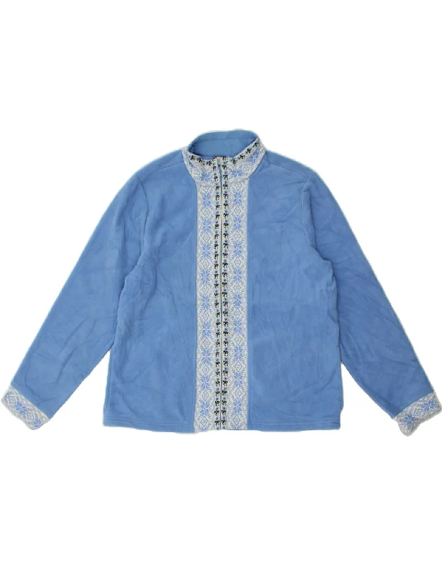 L.L.BEAN Womens Fleece Jacket UK 18 XL Blue Fair Isle Polyester Cotton Jacket Linen Jacket Terry Jacket L.L.BEAN Womens Fleece Jacket UK 18 XL Blue Fair Isle Polyester Cotton Jacket Linen Jacket Terry Jacket