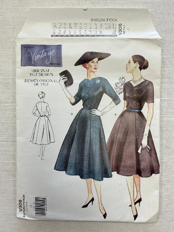 SALE 1951 Reproduction Vogue 308 Pattern - Dress FACTORY FOLDED