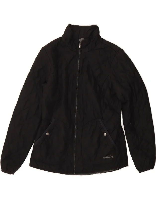 EDDIE BAUER Womens Quilted Jacket UK 12 Medium Black Polyester Belted Jacket Elasticated Jacket Padded Jacket EDDIE BAUER Womens Quilted Jacket UK 12 Medium Black Polyester Belted Jacket Elasticated Jacket Padded Jacket