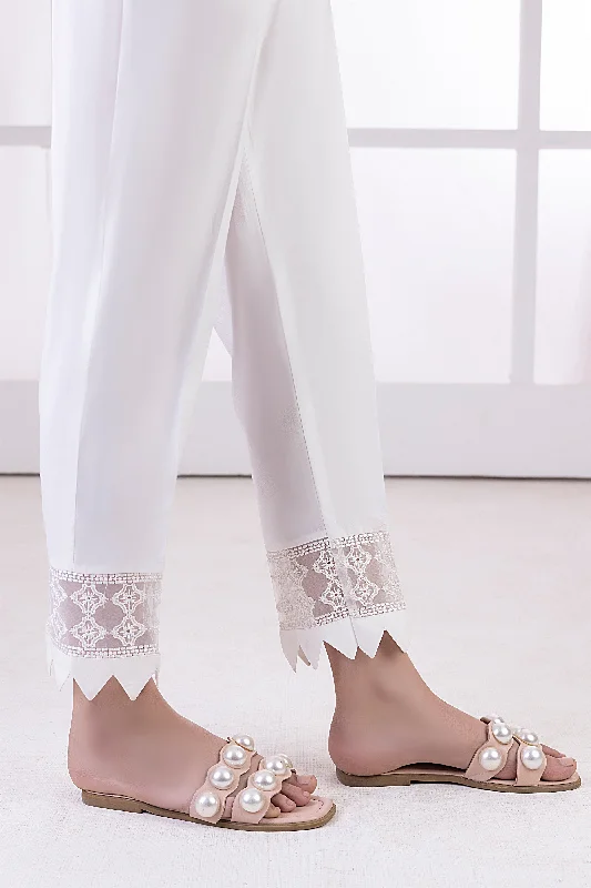 Lakhany 01 Piece Embroidered Trousers - LSM-T-3097 (W) Wide Leg Loose Fit Mid Waist