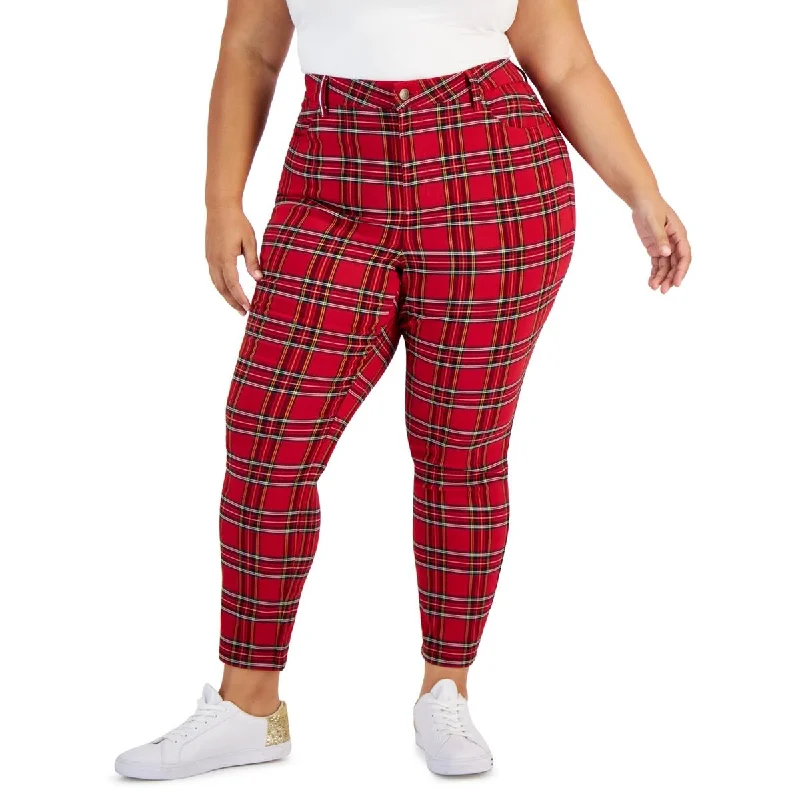 Tommy Hilfiger Womens Plaid Skinny Trouser Pants Trousers Vintage Classic