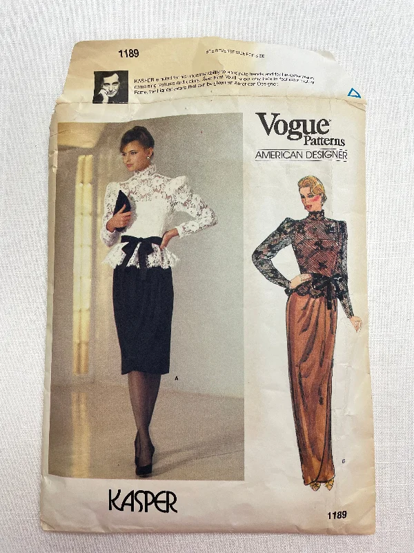SALE 1980's Vogue 1189 Pattern: Dress and Top