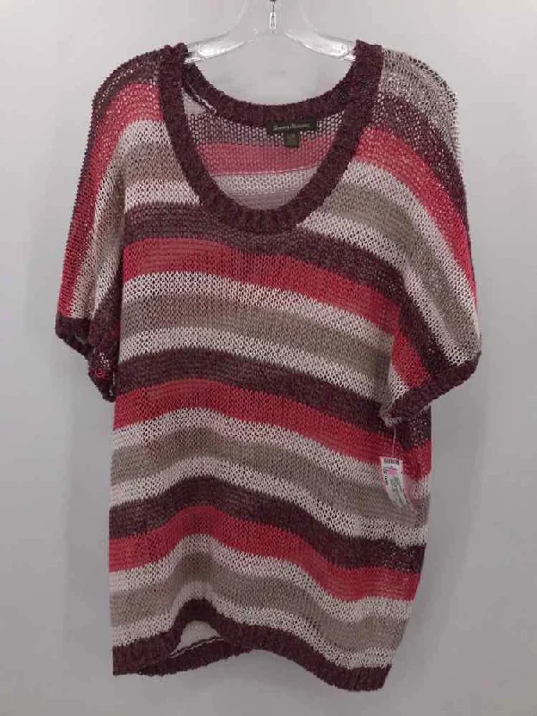 Pre-Owned Tommy Bahama Pink Size Large Stripe Sweater Solid Color Striped Floral Print Pre-Owned Tommy Bahama Pink Size Large Stripe Sweater Solid Color Striped Floral Print