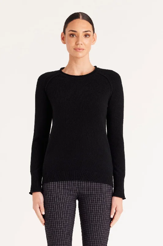 Cashmere Crew Jumper - Black Modern Contemporary Chic