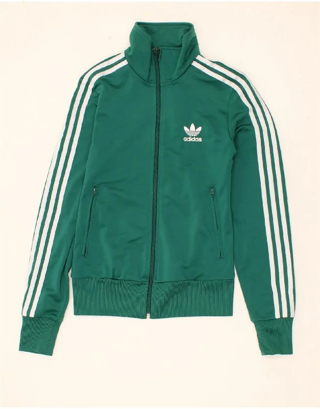 ADIDAS Womens Tracksuit Top Jacket UK 8 Small Green Polyester Jersey Jacket Tulle Jacket Batik Jacket