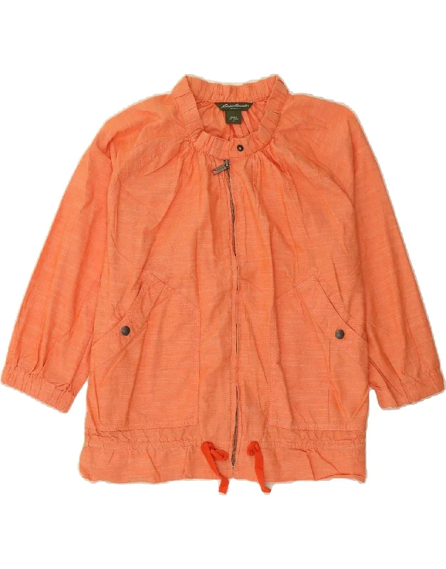 EDDIE BAUER Womens 3 Button Bomber Jacket UK 14 Medium Orange Cotton Denim Jacket Leather Jacket Suede Jacket EDDIE BAUER Womens 3 Button Bomber Jacket UK 14 Medium Orange Cotton Denim Jacket Leather Jacket Suede Jacket