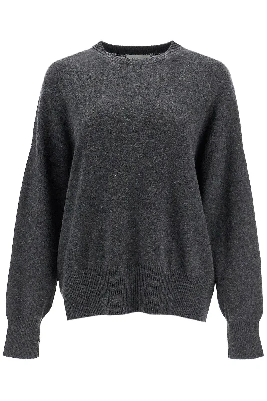 Cashmere Pullover Sweater For  - Grey Solid Print Embellished