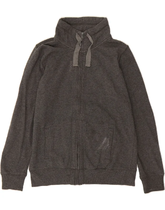 REEBOK Womens Tracksuit Top Jacket UK 14 Medium Grey Welt Pockets Slit Pockets Flap Pockets REEBOK Womens Tracksuit Top Jacket UK 14 Medium Grey Welt Pockets Slit Pockets Flap Pockets