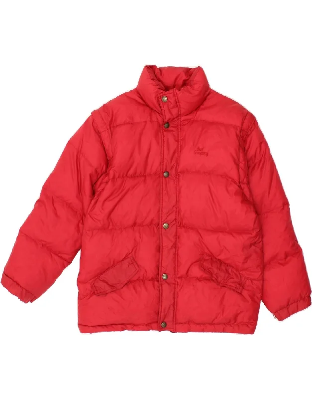 BEST COMPANY Womens Padded Jacket UK 10 Small Red Nylon Zippered Jacket Buttoned Jacket Snapped Jacket