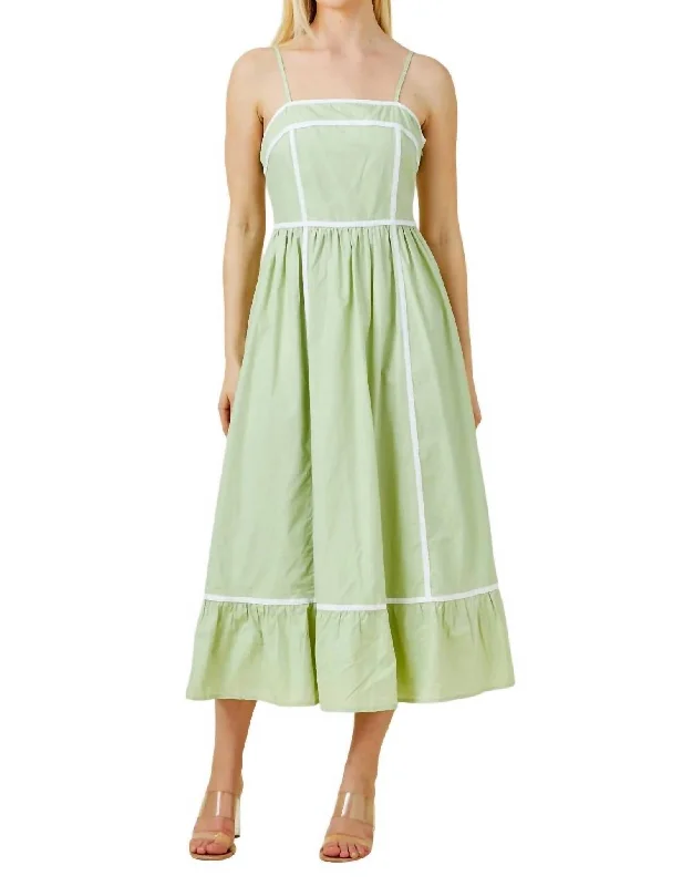 Modest Babe Dress In Light Green