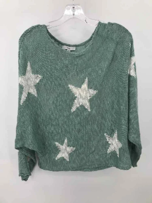 Pre-Owned Fate Green Size Small Printed Sweater Houndstooth Herringbone Solid