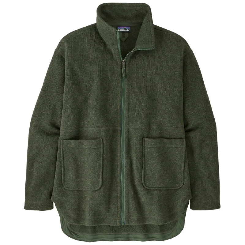 Patagonia Women's Torrey Pine Green Better Sweater Oversized Coat Boat Neck Shawl Collar Notched Collar