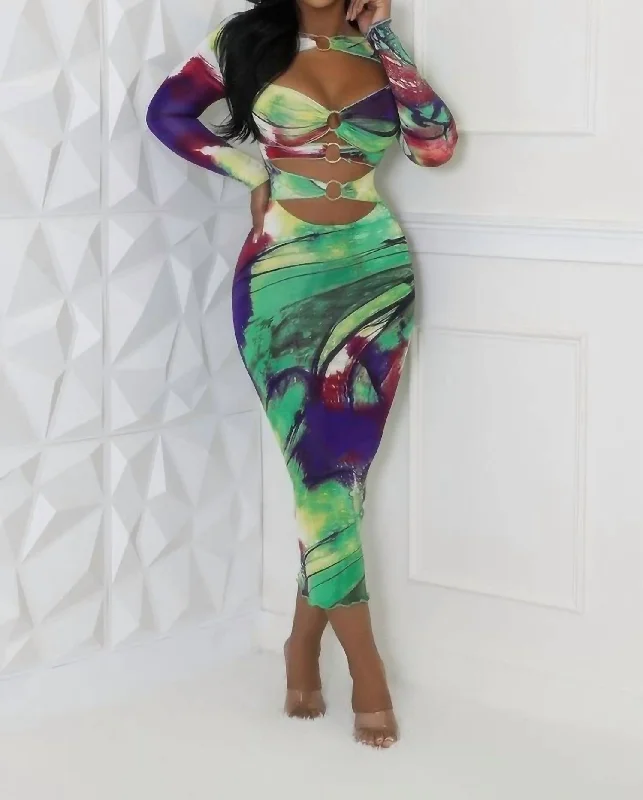 Feel Some Way Dress In Multi