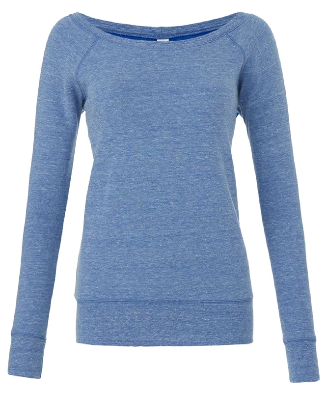Blue Triblend - Sponge fleece wide neck sweatshirt Hoodie with Color Block Contrast Stylish Blue Triblend - Sponge fleece wide neck sweatshirt Hoodie with Color Block Contrast Stylish