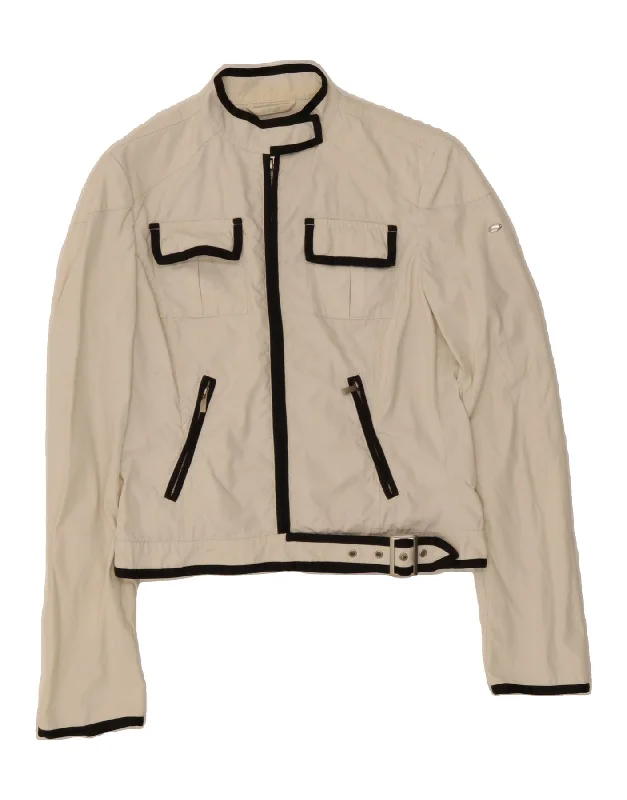 BROOKSFIELD Womens Utility Jacket IT 42 Medium White Polyamide Anorak Shell Jacket Lightweight Jacket