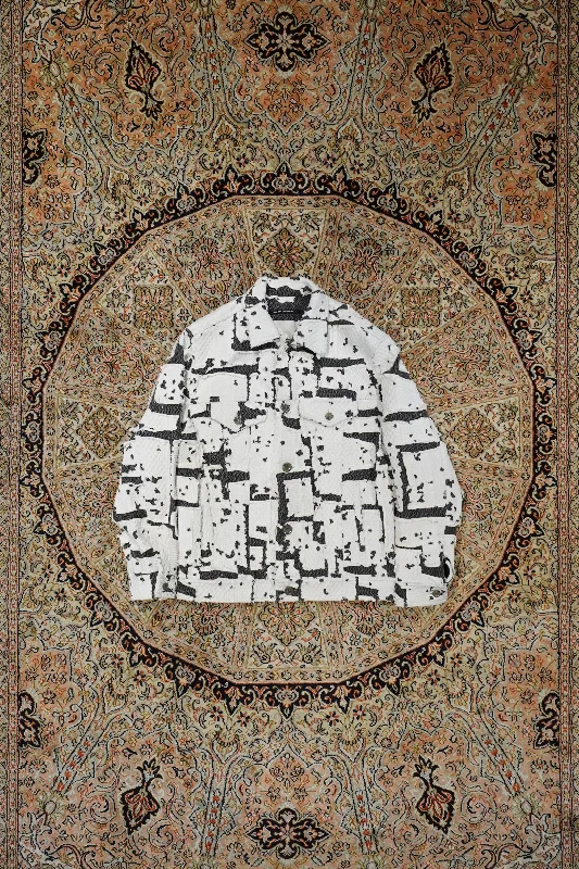 Song for the Mute OVERSIZED WORKER JACKET (WHITE) Faux Fur Fabric Real Fur Fabric Shearling Fabric
