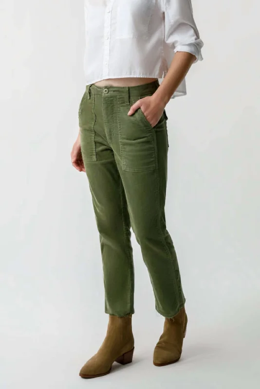 Cord Easy Army Trouser In Tea Leaf Trousers Top Rated