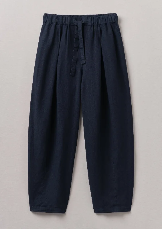 Minako Garment Dyed Linen Trousers | Midnight Trousers Seasonal Trendy