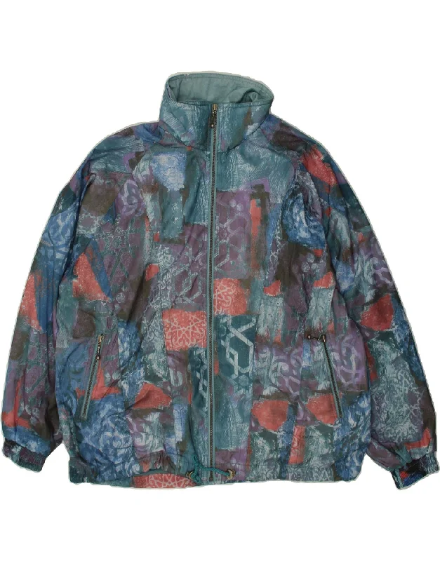 RUCANOR Womens Windbreaker Jacket UK 14 Medium Multicoloured Patchwork Rayon Fabric Velvet Fabric Corduroy Fabric
