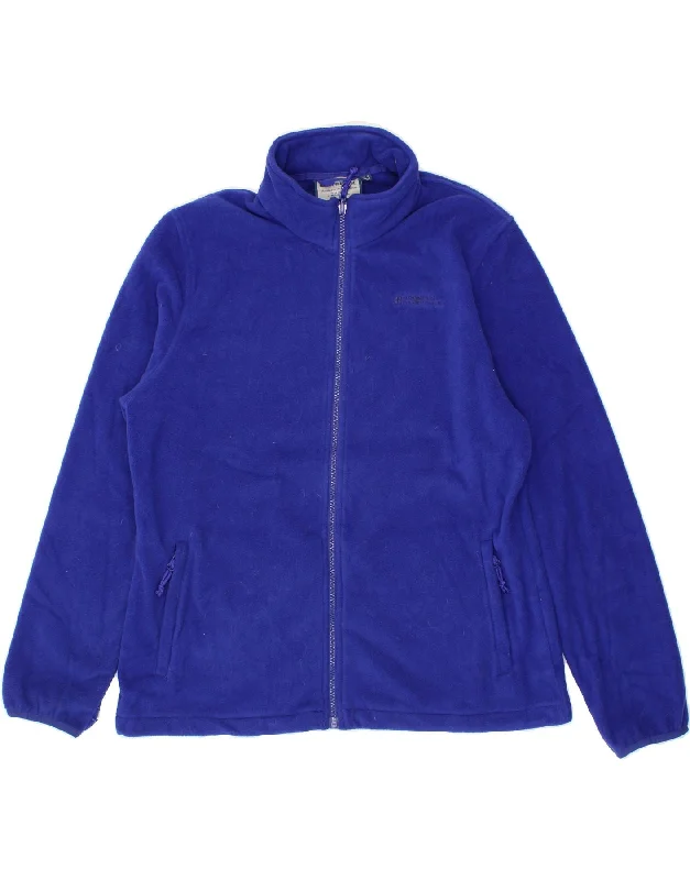 MOUNTAIN WAREHOUSE Womens Fleece Jacket UK 16 Large Blue Polyester Tailored Jacket Straight Jacket A-Line Jacket