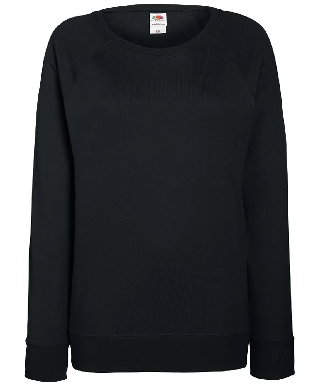 Black - Women's lightweight raglan sweatshirt Hoodie with Hem Detail Decorative Unique Black - Women's lightweight raglan sweatshirt Hoodie with Hem Detail Decorative Unique