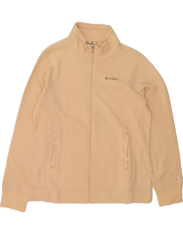 CHAMPION Womens Tracksuit Top Jacket UK 18 XL Beige Cotton Print Jacket Jacquard Jacket Patchwork Jacket