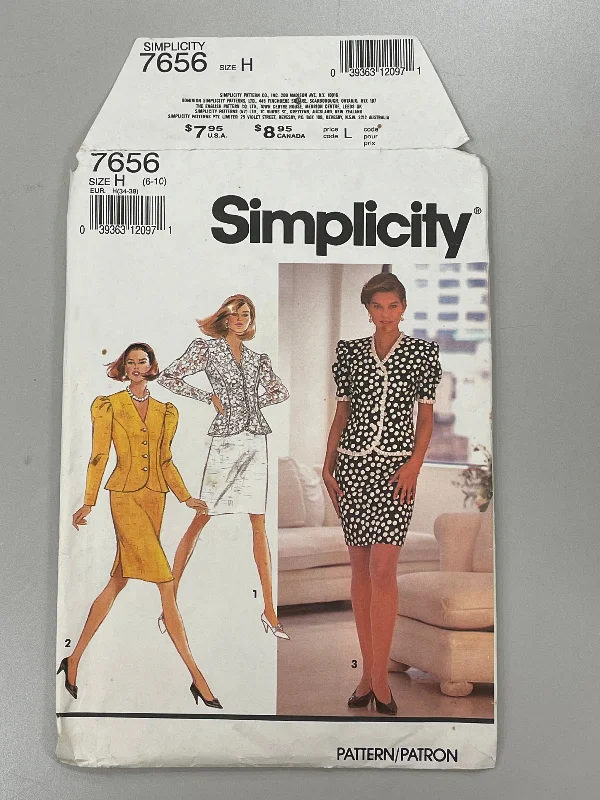 SALE 1991 Simplicity 7656 Pattern - Two-Piece Dress