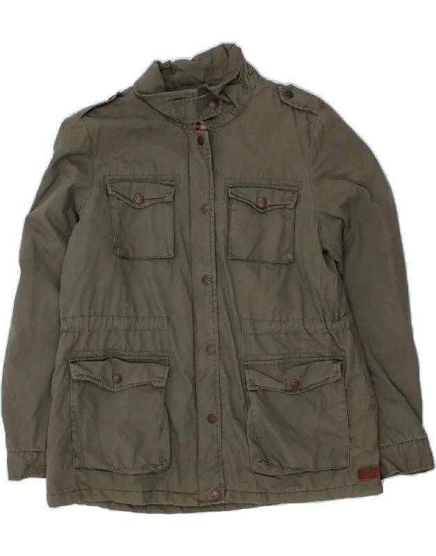 FAT FACE Womens Military Jacket UK 16 Large  Khaki Cotton Striped Jacket Polka Dot Jacket Floral Jacket