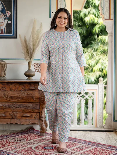 Multicolor Printed Cotton Kurti Trouser Set of 2 Trousers Hiking Durable