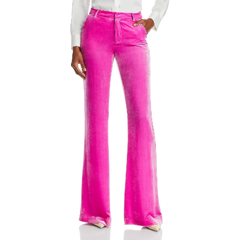 L'Agence Womens Velvet Flared Trouser Pants Trousers sophisticated sleek