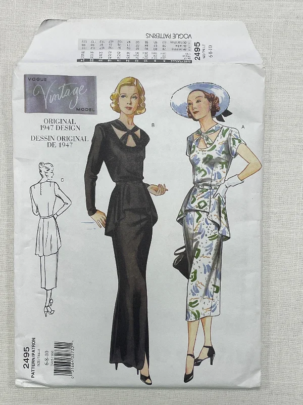 SALE 1947 Reproduction Vogue 2495 Pattern - Dress FACTORY FOLDED