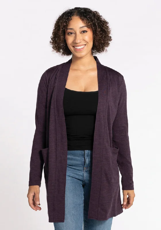 Paisley Cardigan - Deep Plum Layered Multi-layer Single Layer